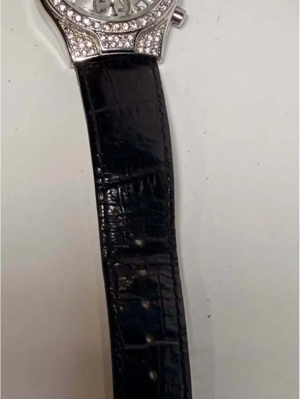 Technomarine Chronograph Crystal-Studded Bezel Watch Runs Fine 36mm